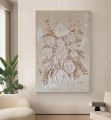 biege gray flowers by Palette Knife wall decor texture